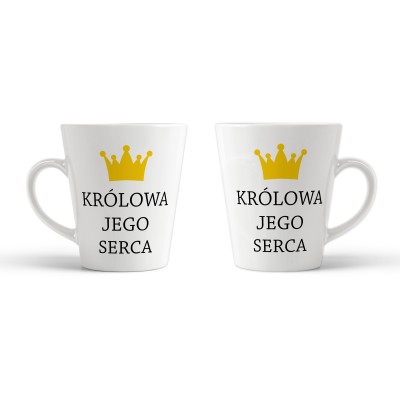 Kubek latte Królowa jego serca